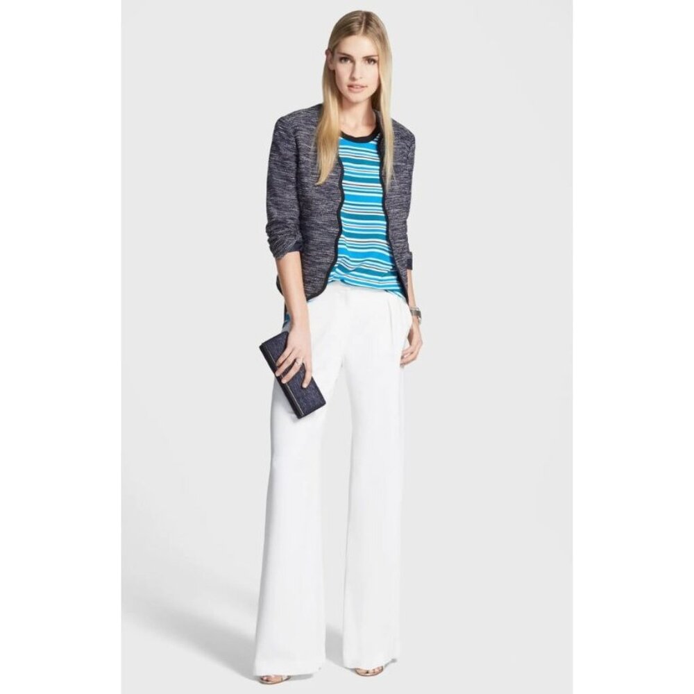 Chelsea28 Women's Scalloped Front Jacket in Navy - Sz M - NWT